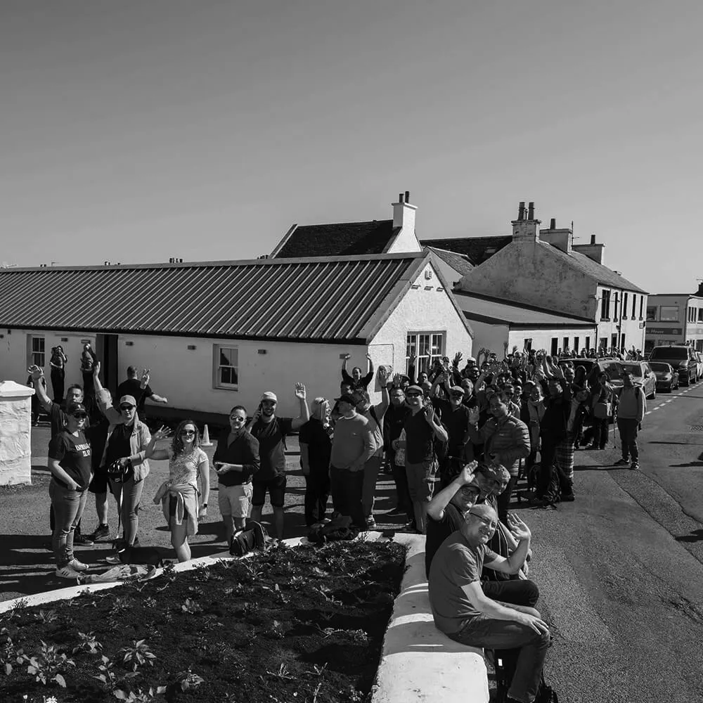 Gathering of visitors during Feis Ile