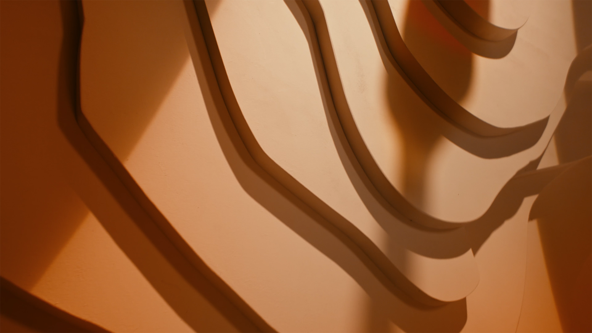 Abstract sculptural forms casting shadows in the Bowmore Captivo design