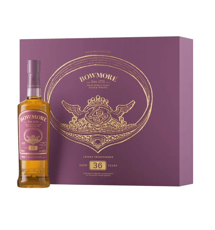 bowmore frank quitely lovers transformed 36 year old bottle and box