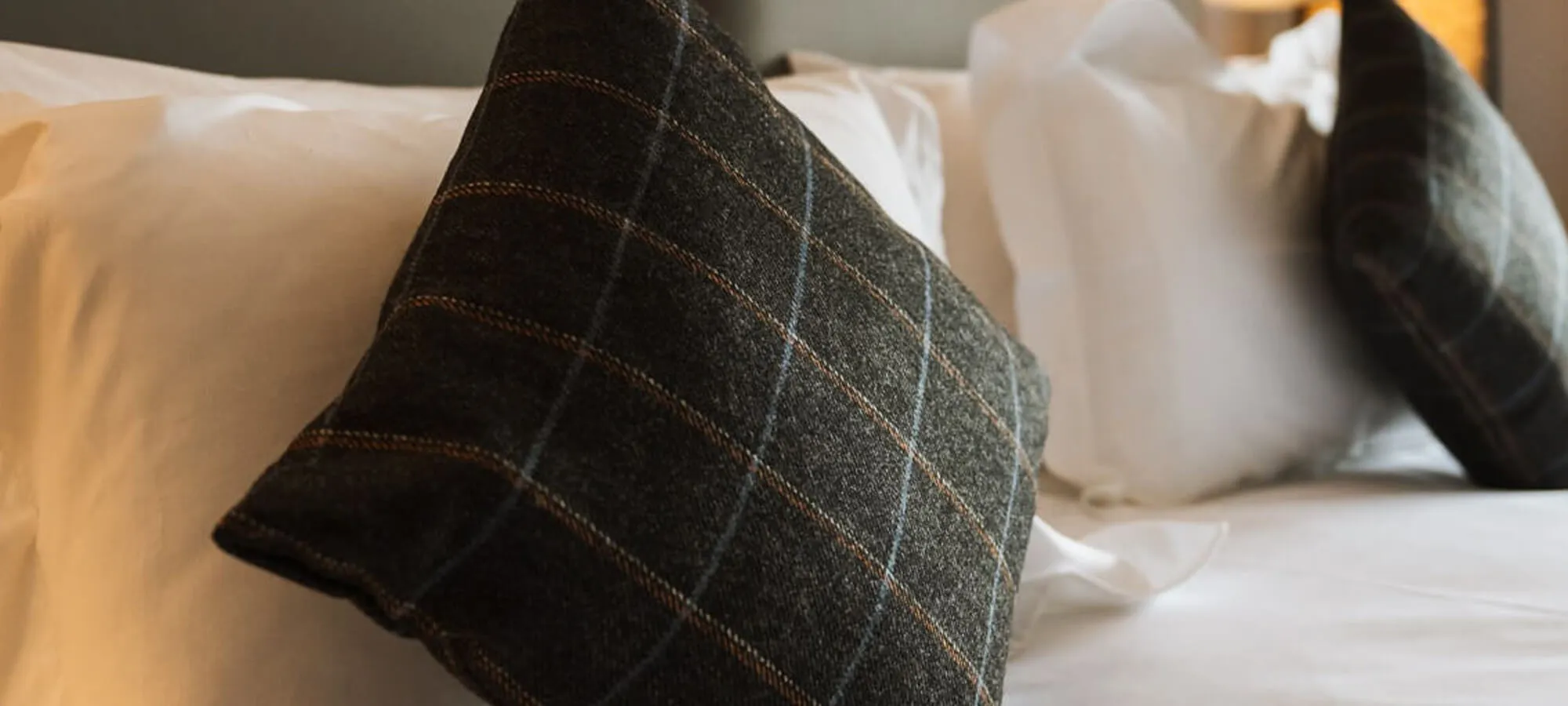 Pillows and cushions at Bowmore cottages.