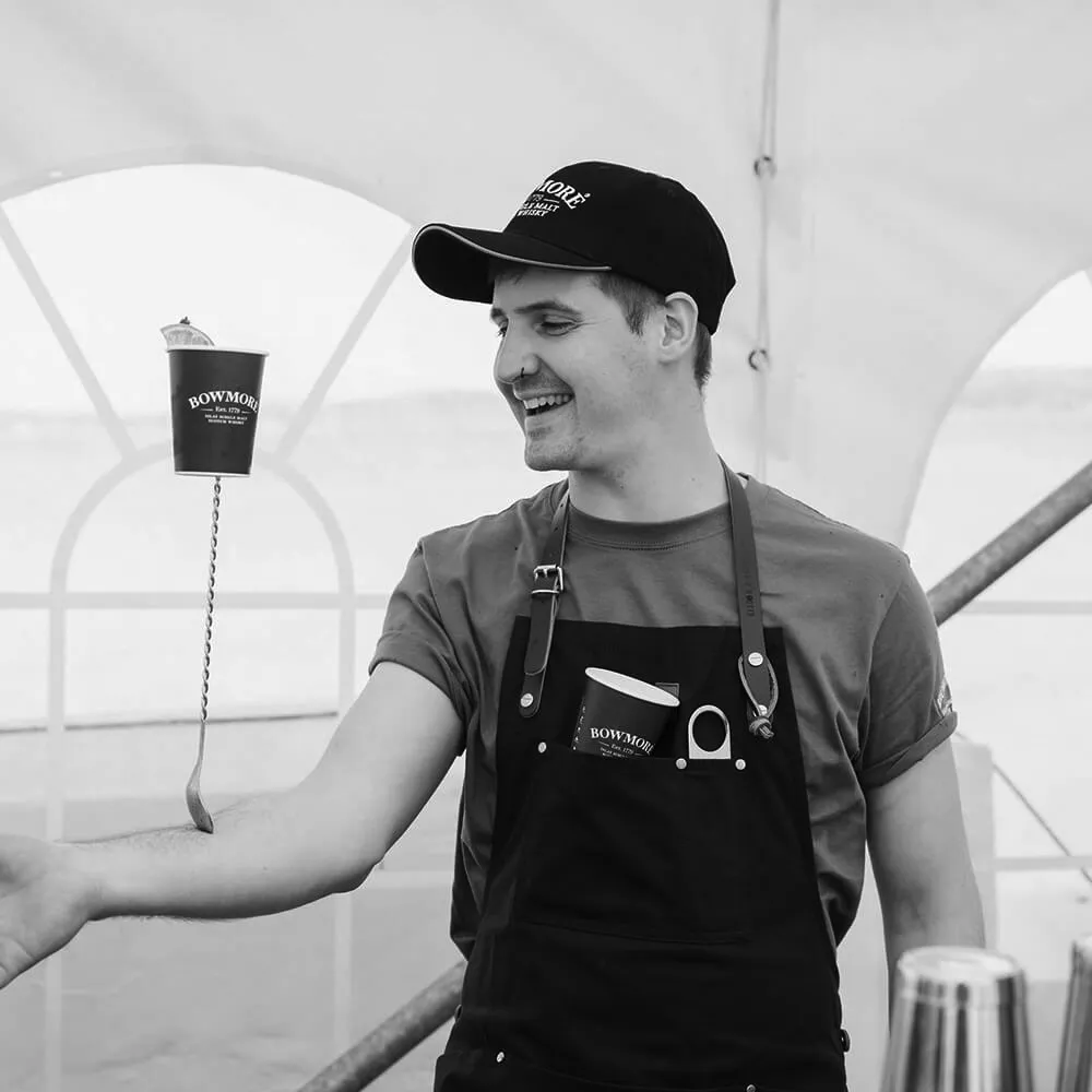  Barman working during Feis Ile.