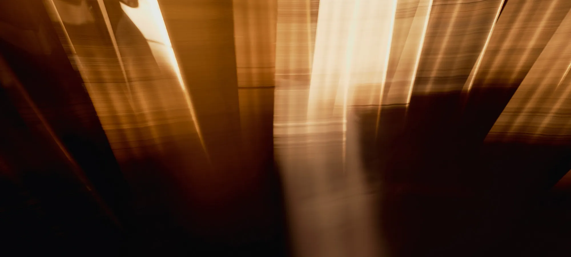  Blurred wood strips with lighting at Islay distillery
