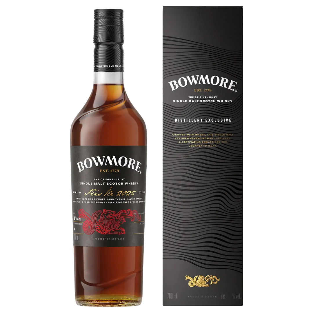 Bowmore Feis 2025 Edition bottle and box