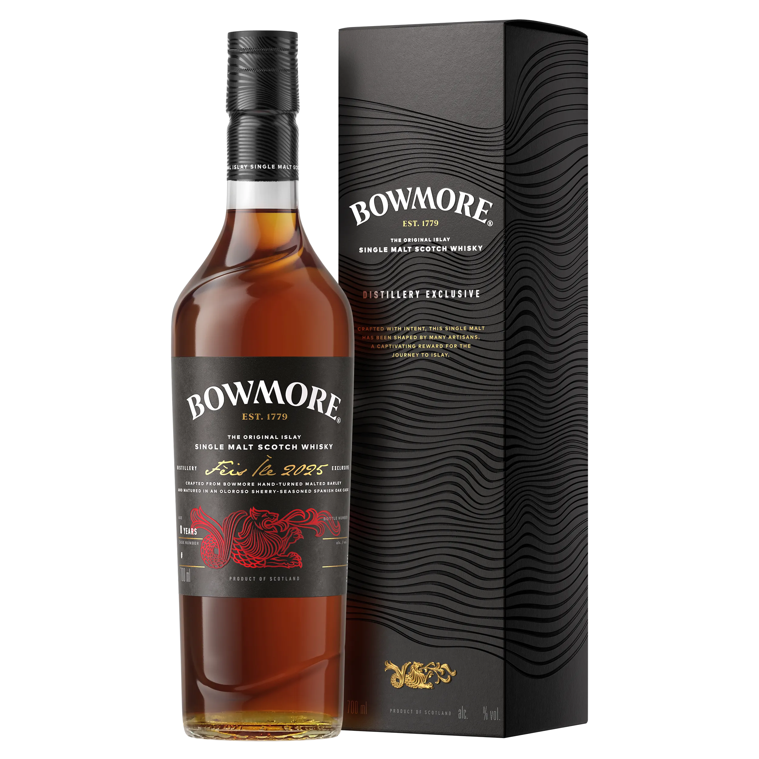 Feis Ile 2025 Bowmore Bottle and Box