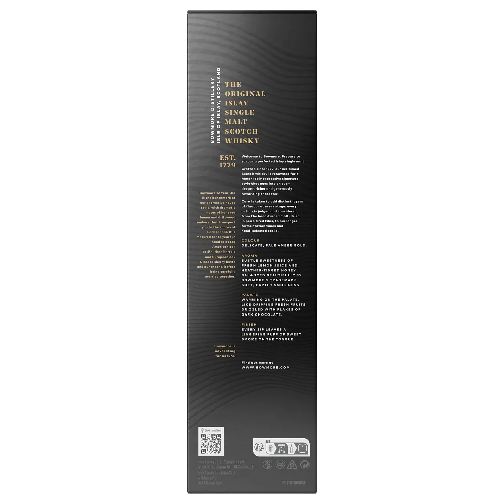 Bowmore 12 Year Old Box Back