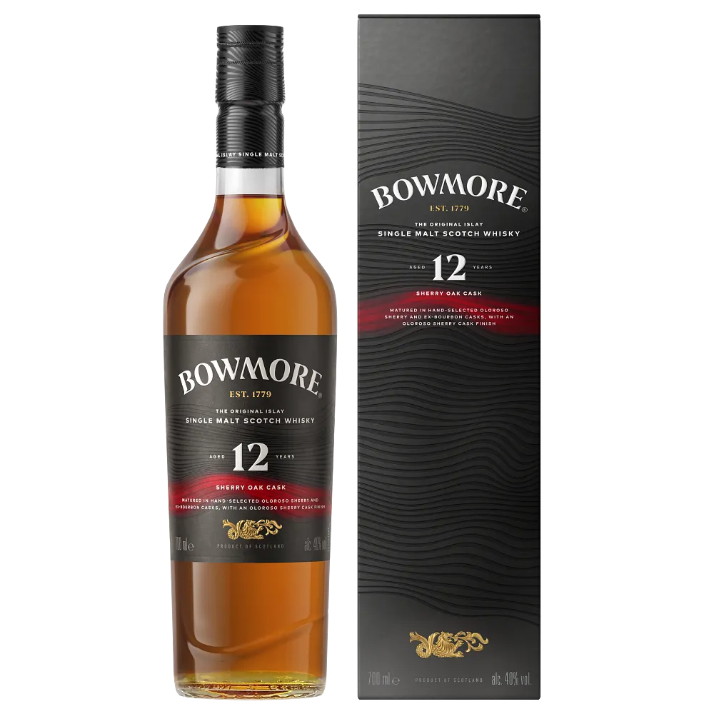 12 Year Old Sherry Oak Cask Bowmore Box and Bottle